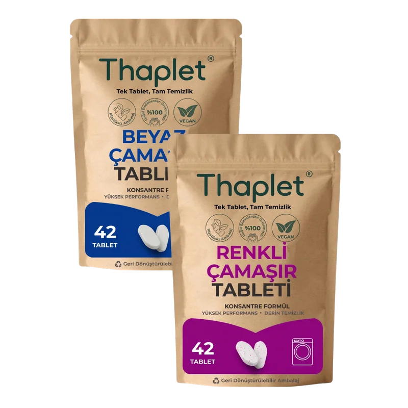 Thaplet Doğal Enzim İçerikli Çamaşır Deterjanı Seti 84 Adet Tablet
