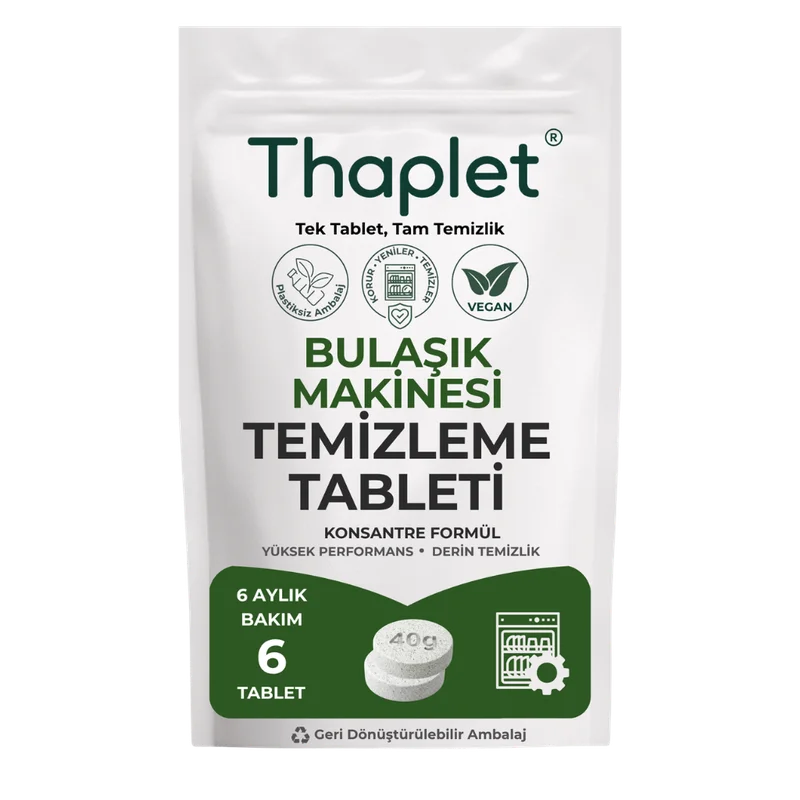 Thaplet Bulaşık Makinesi Temizleme Tableti 6 Aylık Bakım Tableti