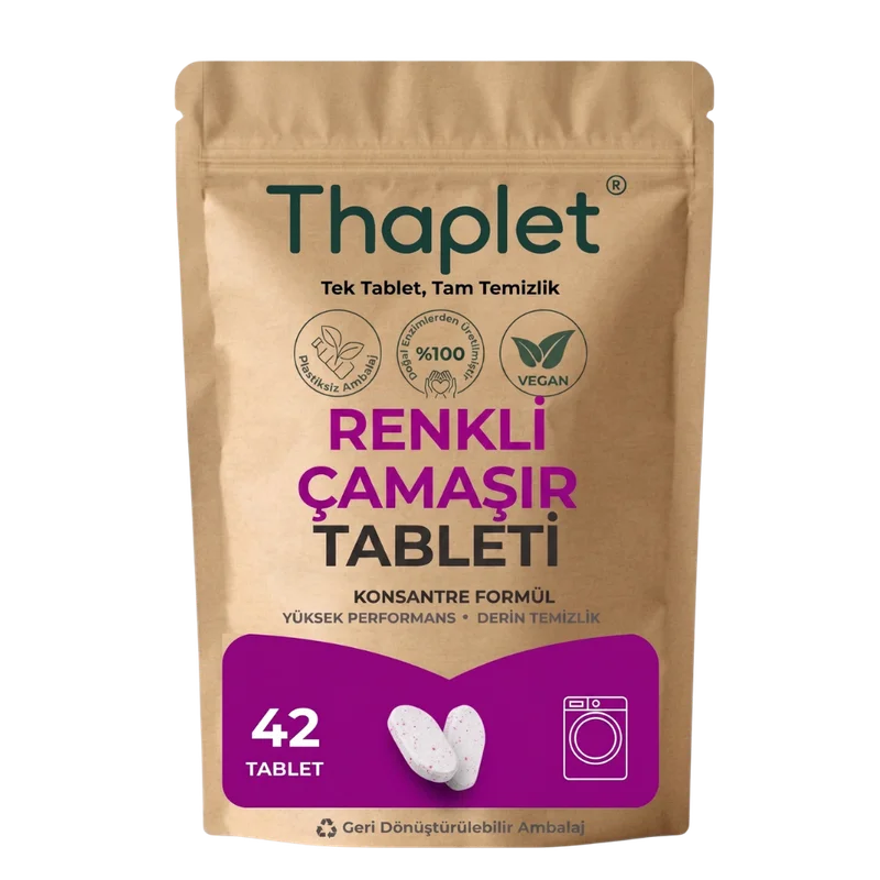 Thaplet Renkli Çamaşır Deterjanı Tableti Ultra Etkili 42 Adet Tablet
